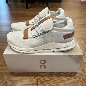 On Cloudnova White Pearl Pecan Running Shoes Men's Size 13 US